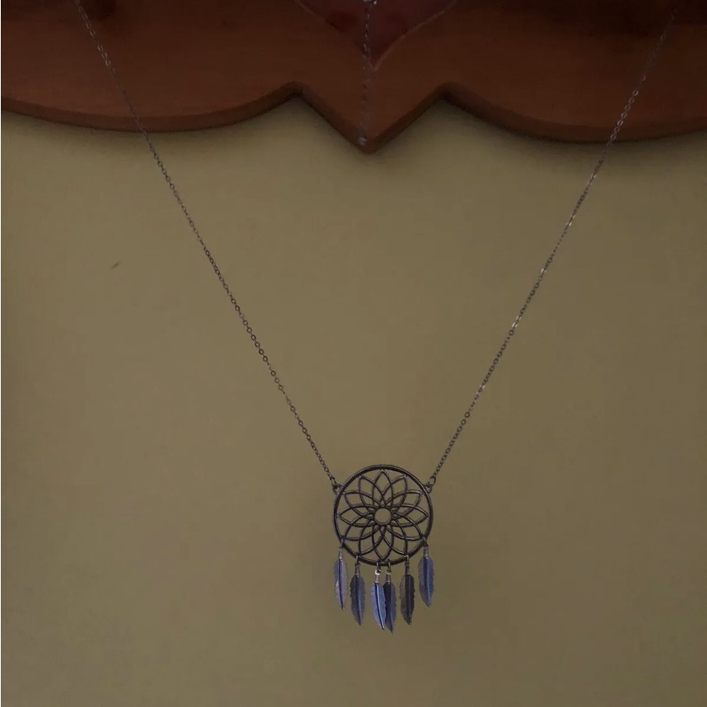Silver boho necklace
